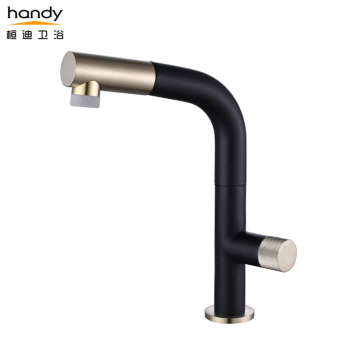 Black-golden Pull out Kitchen Sink Mixer Tap