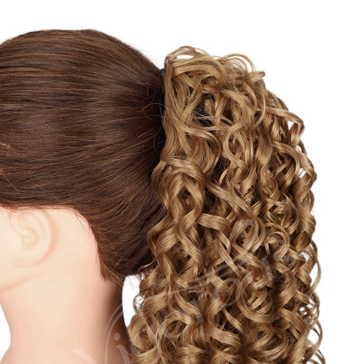 Easy Wear New Fashion Lowest Cheap Price For Women Natural Textured Afro Fiber Drawstring Curly Ponytail