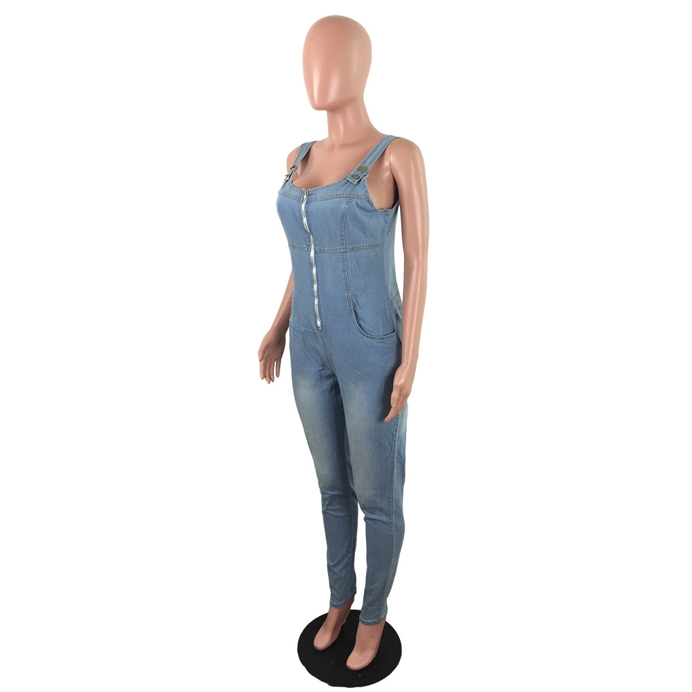 New Suspenders Show Back Slim Onesie Jeans Jumpsuits Wholesale