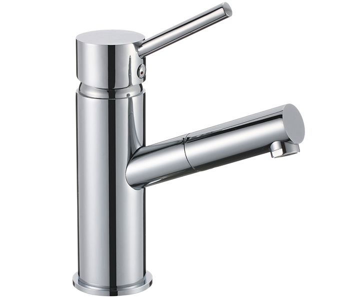 Economic Round Brass Lavatory Faucets, Single Lever Save Water Wash Basin Faucet For Bathroom