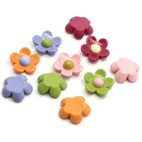 100PCS Cute Colorful Resin Daisy Camellia Flower Cabochon Ornaments Scrapbooking Diy Hair Bow Center Decor