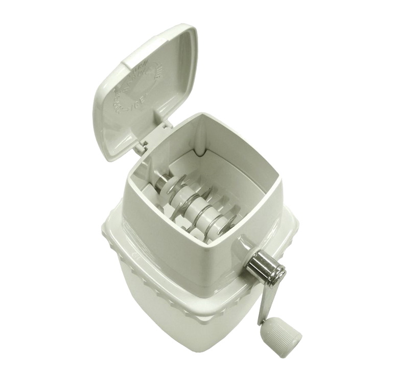 China Supplier Portable Bar Cocktail White Plastic Manual Ice Crusher