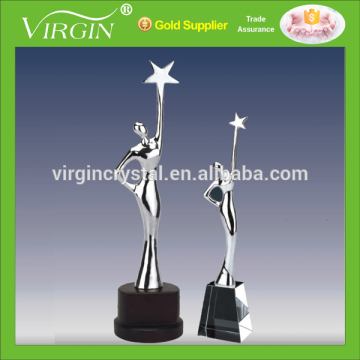 Creative silver metal figurine star trophy award as promotion gifts