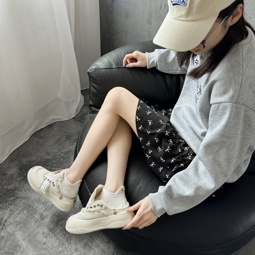 Natatanging mga bubuyog at bituin pattern boat medyas