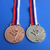 3D Russian silver and bronze plated skating girls medals