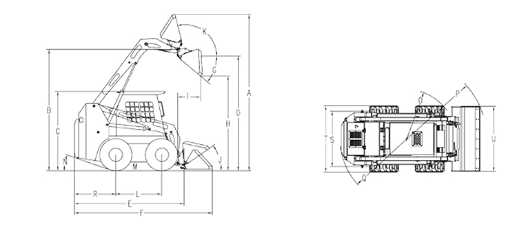 JC60L Mini Skid Steer Loader With 4 in 1 Bucket