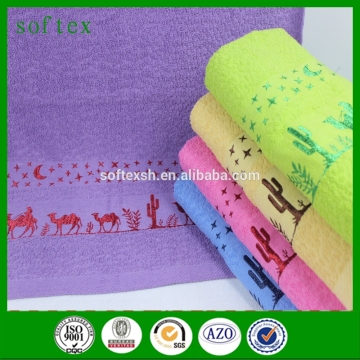 Animals design jacquard cotton bath towel,regular goods camel bath towel