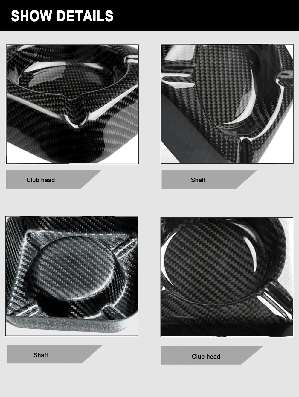 2021 Luxury Gift Accessories Dry Carbon Fiber Cigar Ashtray Pocket Square Custom Logo