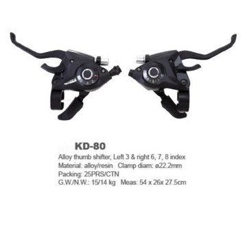 Depan / Belakang Sepeda Derailleur Set Alloy Thumb Shifter