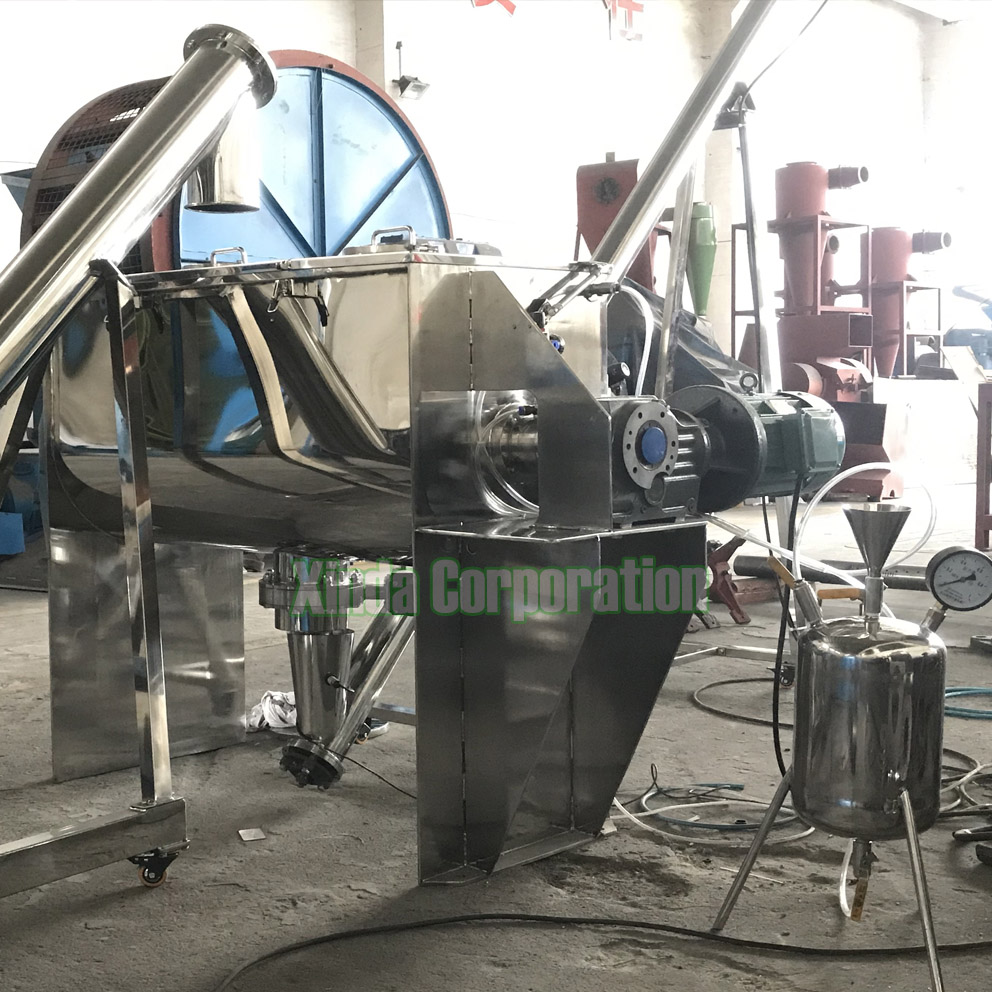 Ribbon Paddle Mixer Machine with liquid Sprayer