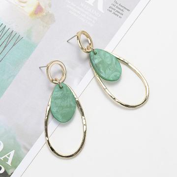 Geometric drop shaped earrings pendant acrylic plate alloy women's gold earrings earrings jewelry gifts