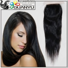 wholesale high quality 100% virgin unprocessed chinese human hair straight silk base closure