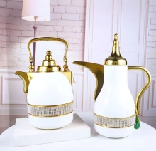 Arabic Vacuum Flask Set - 1000ml Glass Liner Coffee Pot Thermos