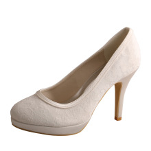 Wedopus Ivory Lace Wedding Shoes Platform