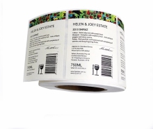 Custom Printed Self Adhesive Wine Bottle Label