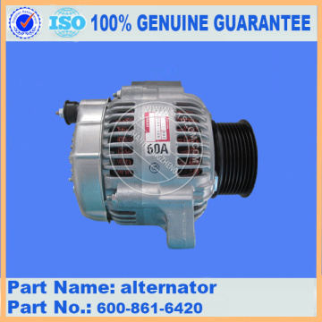 SAA4D95LE-6 Alternador 600-861-6420 para peças de reposição komatsu