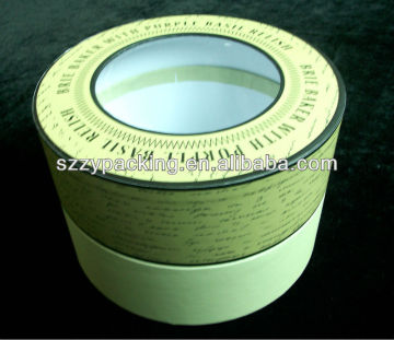 window round cardboard boxes with lids