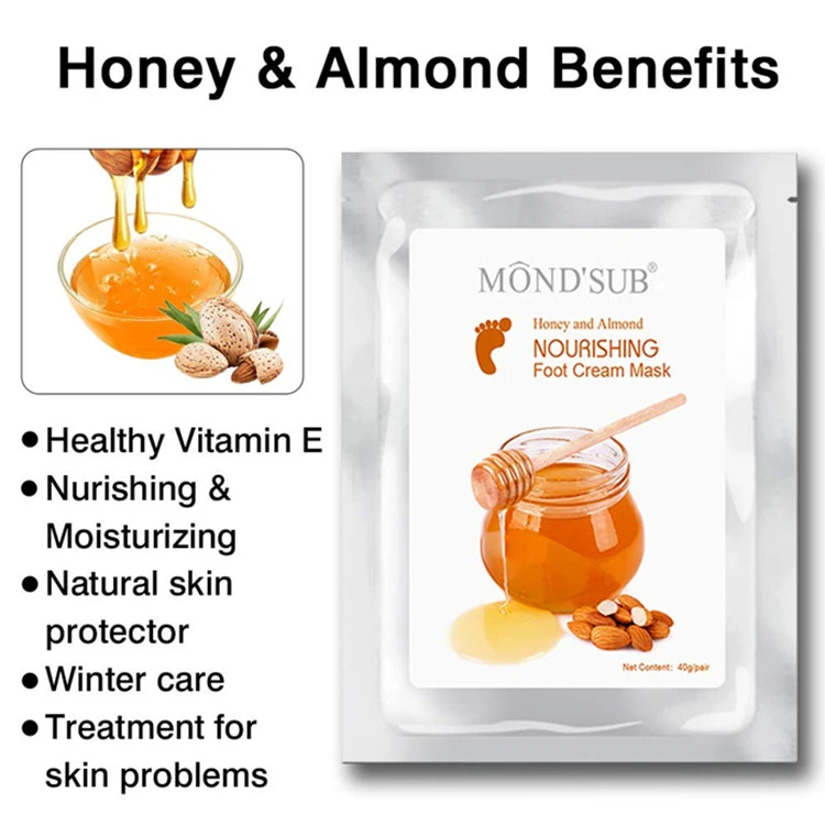 Natural Honey & Almond Nourishing Foot Masks Baby Foot Moisturizing Mask