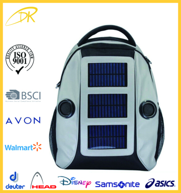 Waterproof Solar Backpack with Speakers, Solar Charger Backpack for Hiking