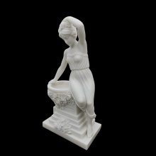 Elegant White Marble Garden Statue