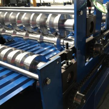 Double layer roofing panel rollforming line