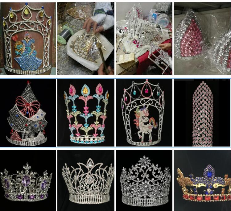 Round Wedding Crown European Style Luxury Large Crown