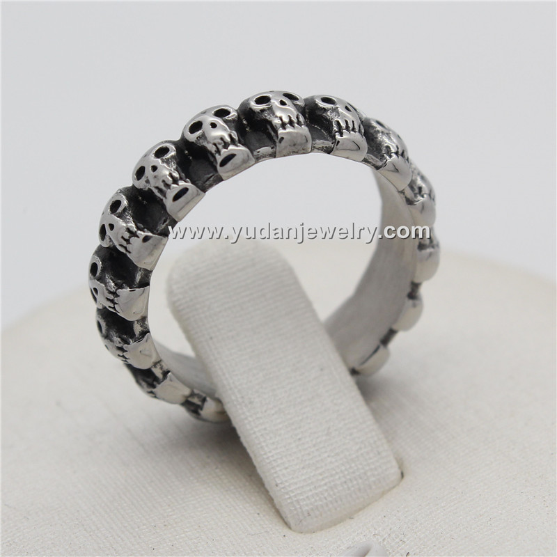 Guangzhou Ractory Wholesale Steel Biker Skull Ring Jewelry