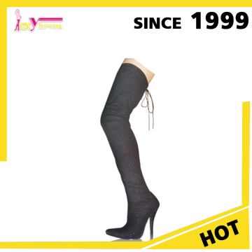 sexy high heels fetish thigh high boots with laces