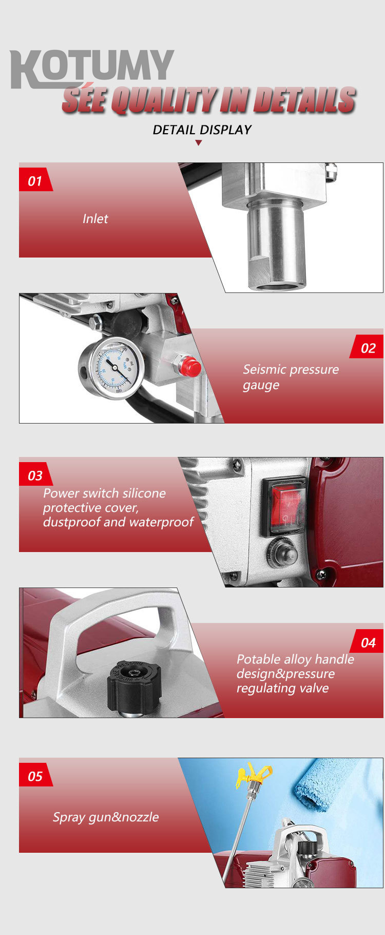 110V 220V Wall Spraying Machine Latex Paint Paint Coating Airless Spraying Machine