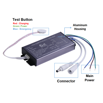 Driver LED in alluminio con backup della batteria