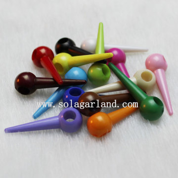 Opaque Colors Acrylic Stick Spike Bicone Beads Charm for Bracelet