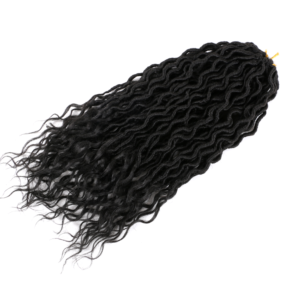Curly Goddess Locs Crochet Hair Africa Twist Goddess Faux Locs Hair Extensions Solid And Ombre Color Synthetic Fiber Braids