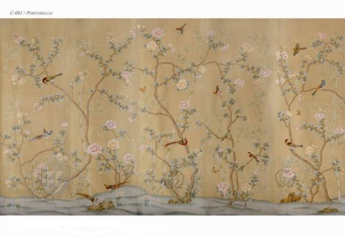 Man-made Chinese Hand Painted Wallpaper (Wallcoverings )