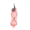 Retro natural crystal sword shaped manual winding pendant pine Opal Pendant Necklace for men and women