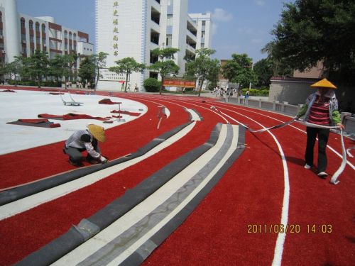 Red 9000 Dtex Artificial Sports Turf Grass, 25 Mm Synthetic Grass Lawn For Running Track