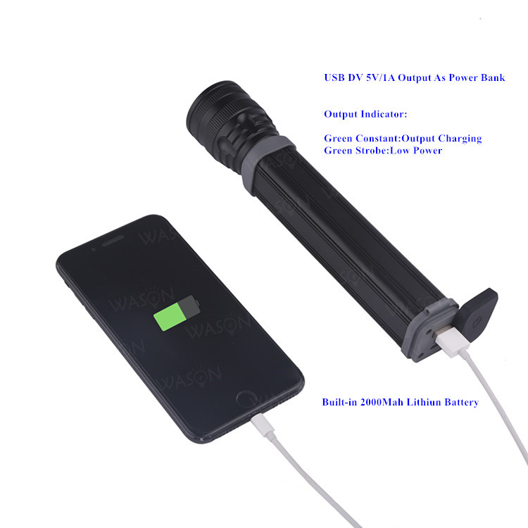 Adjustable Focus Laser Logo Aluminum High 500 Lumens Xm-l T6 Power Rechargable Torch Light Solar Led Flashlight