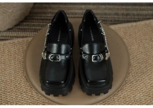 2021 British style square toes silver chain boots