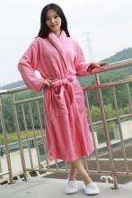 Rose Color Coral Fleece Bathrobe