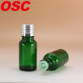 에센셜 오일 오리피스 감속기와 녹색 색상 dropper 유리 병