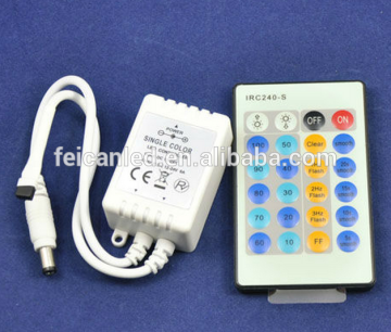 IR 24 Keys Single Color led rgb controller dimmer ,IR Controllers with 24 Keys 1 channel,DC12-24V IR LED dimmer