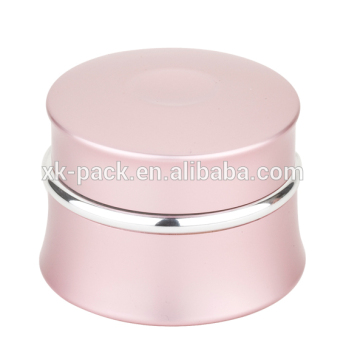 silver cream aluminum jar