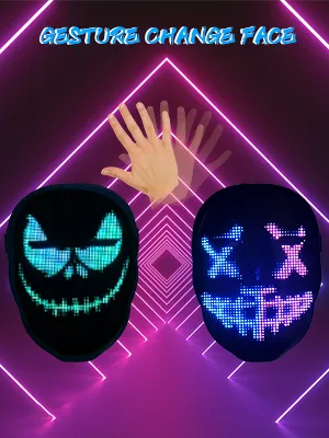 Customizable Bluetooth-Compatible LED Face Mask with Rechargeable APP Control