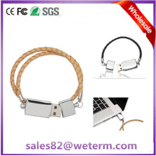 Business Gift For Sale Leather Bracelet Free Logo USB Drive Memory Stick