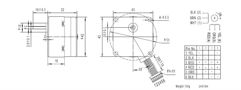 GM43-42BY DC 24V gear stepper motor