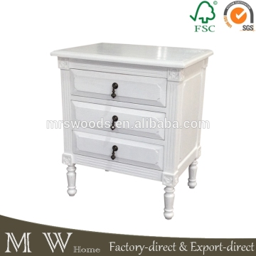french style antique bedside table, white antique bedside table, antique bedside table
