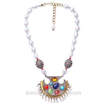 Stock Fashion Vintage resin statement necklaces alloy Choker necklaces XL1926