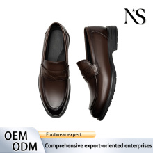 Brown Polished Leather Women's Penny Loafers