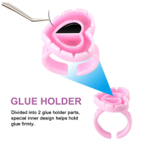 Disposable Glue Rings for Eyelash Extensions - Lovely Heart Shape Lash Fan Blossom (100PCS)