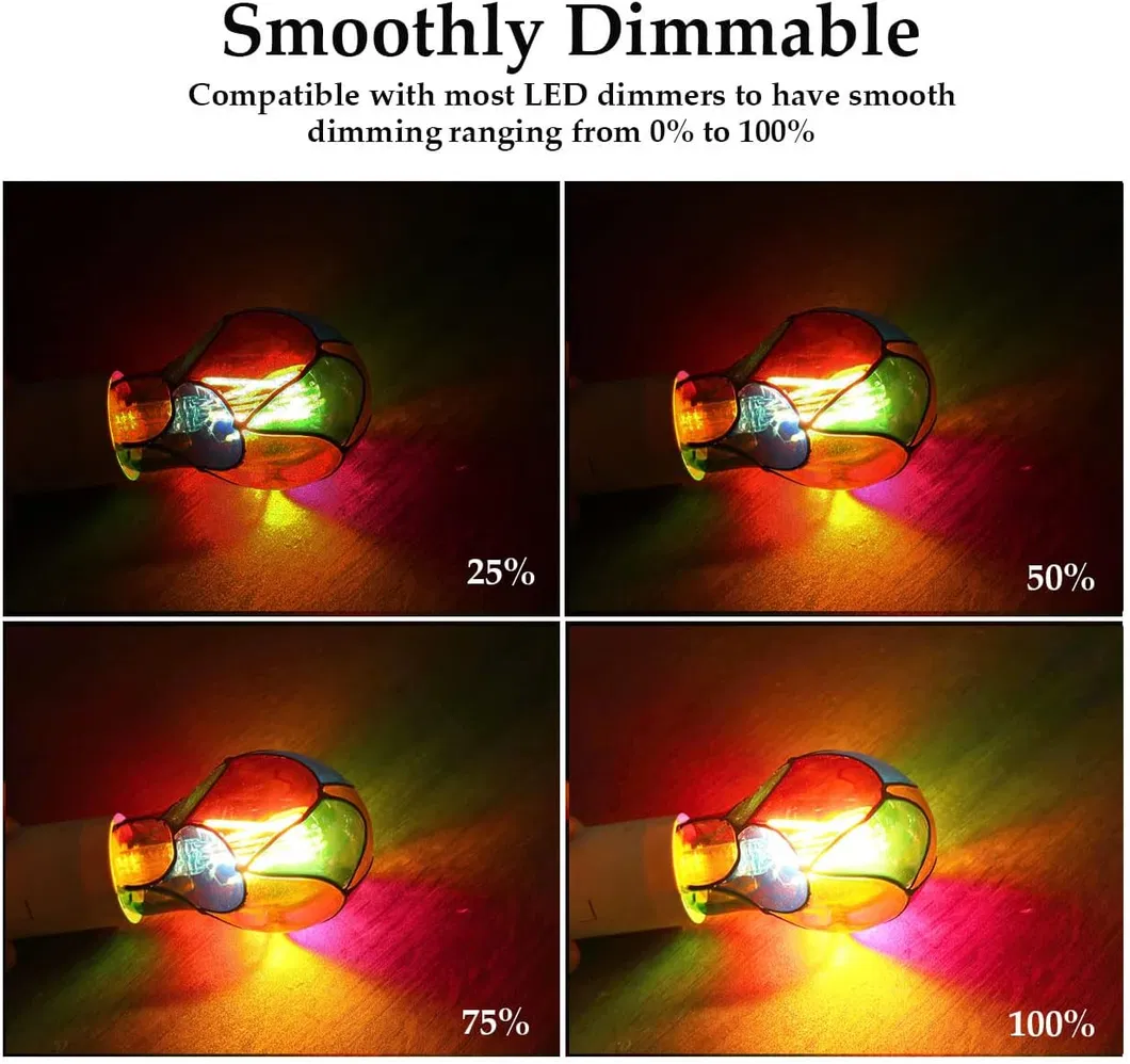 Dimmable Color LED Bulb, E26 Base Stained Glass Light for Festive Atmosphere