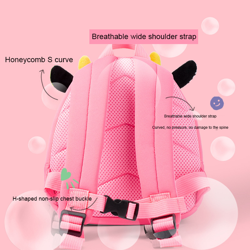 2022 Custom Logo Travel Trendy Neoprene Waterproof Cartoon Cute Animal Backpack Toddler Bag Baby Kindergarten Kids School Bags